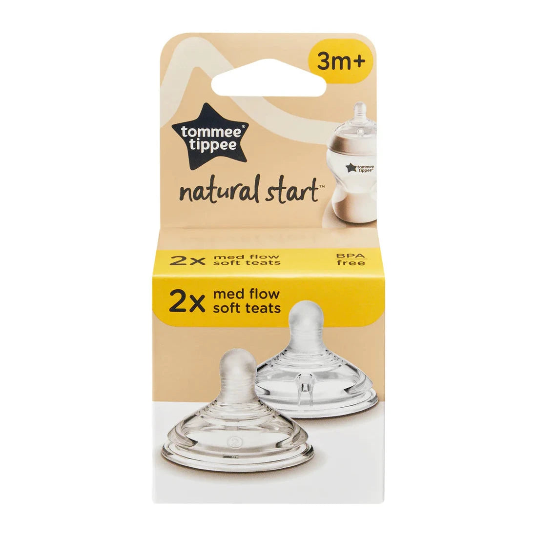 Natural Start Medium Flow Soft Teat 2-PK Tommee Tippee - 423962